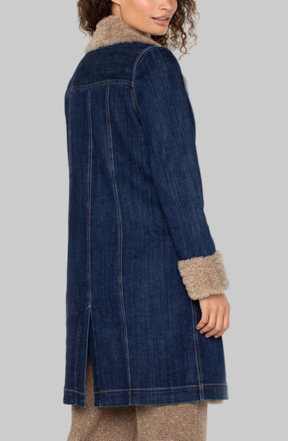 Sherpa Collar  Long DenimJacket