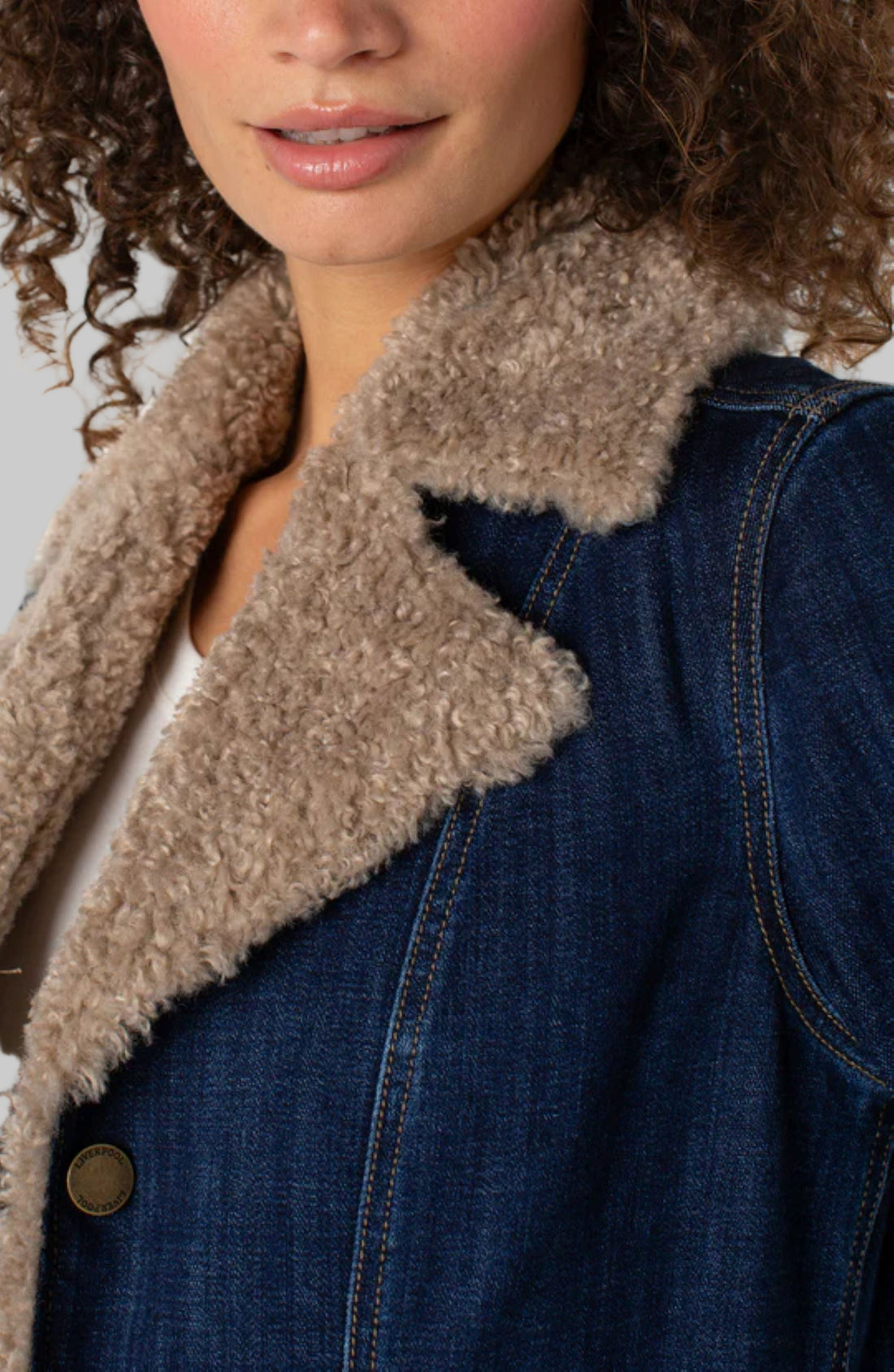 Sherpa Collar  Long DenimJacket