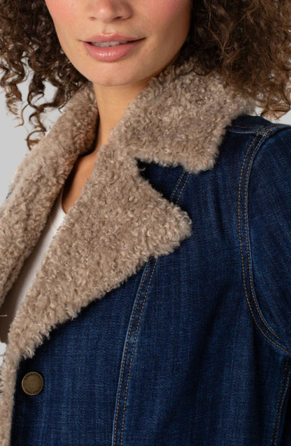 Sherpa Collar  Long DenimJacket