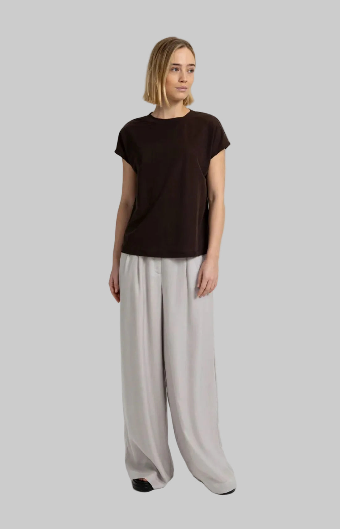 Top with Crew Neck and Cap Sleeves
