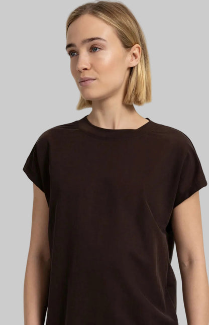 Top with Crew Neck and Cap Sleeves