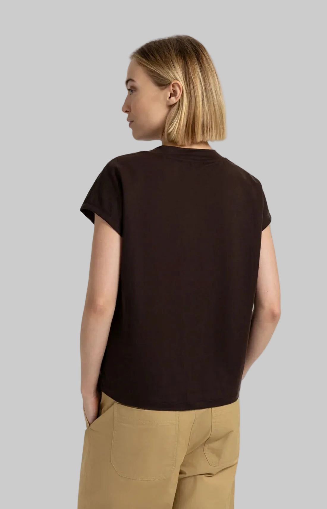 Top with Crew Neck and Cap Sleeves