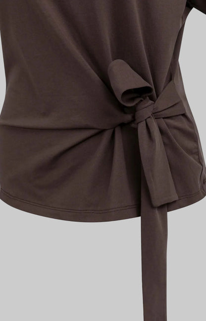 Top With Round Neckline - Knot Detail