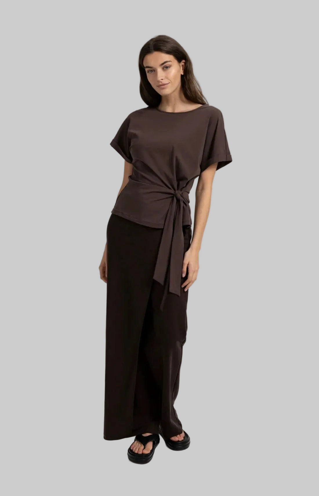 Top With Round Neckline - Knot Detail